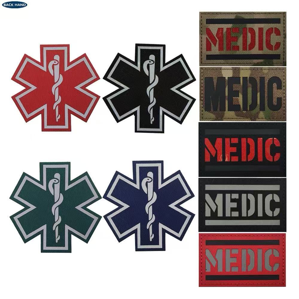 Patch Morale Tactical Military Hook Loop - Notfall-Rettungs-Lebensstern, MED, Morale-Emblem für Sanitäter, Infrarotreflektierendes