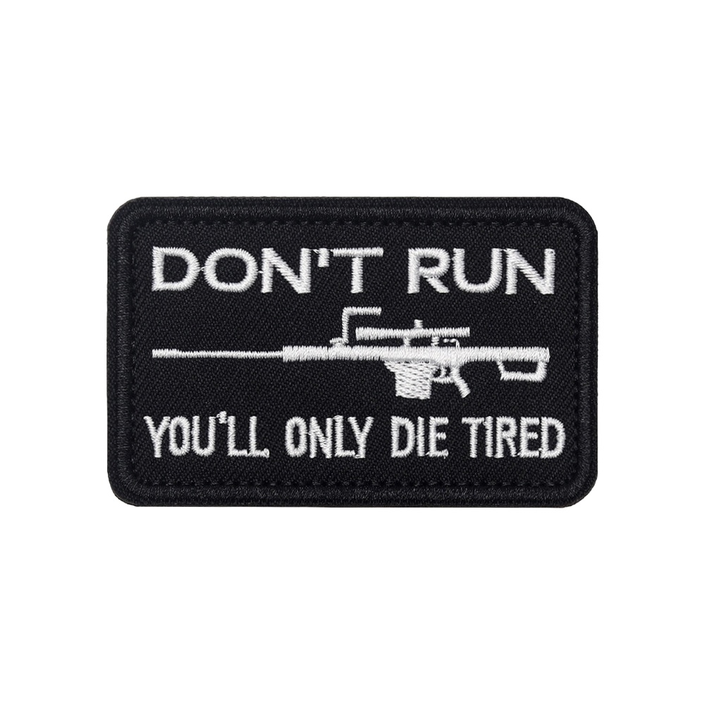 DON'T RUN Fun Meme Taktisches  – Patch Morale Tactical Military Hook Loop Bewertung und Preis